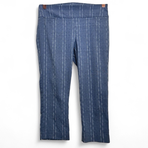 Alfani Pants - Alfani Petite Blue Pinstripe Pull-On Slim Cropped Dress Pants Size 4P